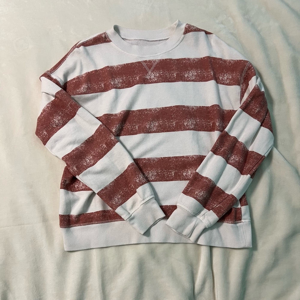SO Red and White Striped Crewneck